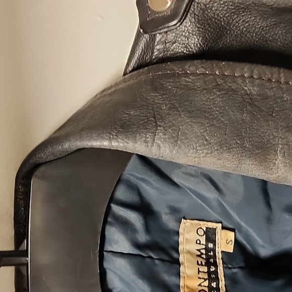 Leather motorcycle jacket By Contempo Casuals 1990 or so  Small - Picture 17 of 17